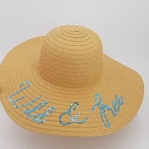 🆕 Wild & Free Blue Sequin Graphic Sun Hat